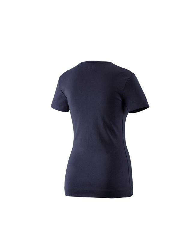 Temi: e.s. t-shirt cotton V-Neck, donna + blu scuro 1