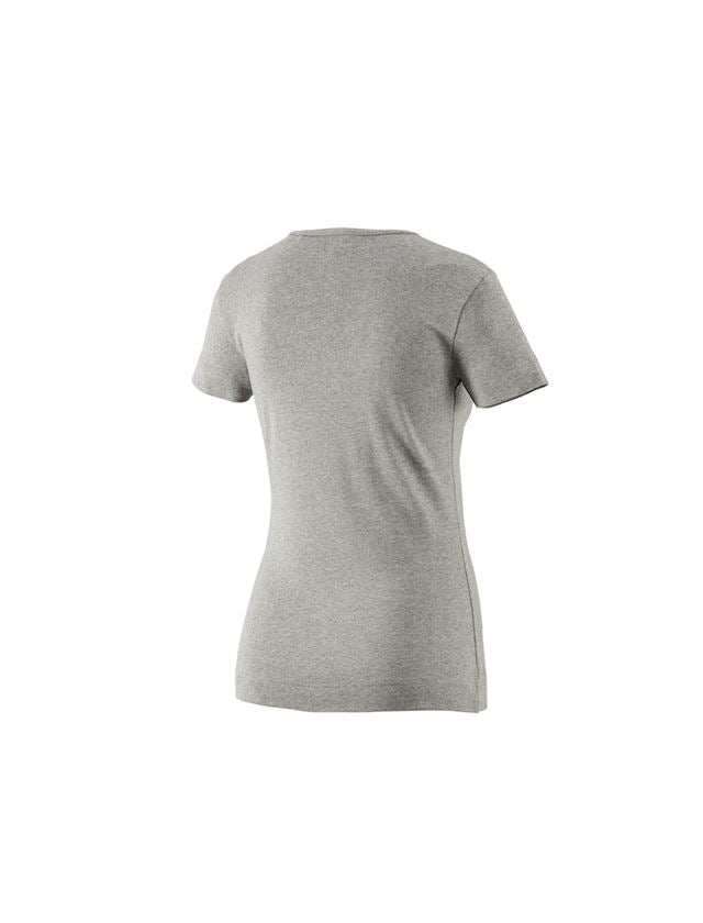 Maglie | Pullover | Bluse: e.s. t-shirt cotton V-Neck, donna + grigio sfumato 1