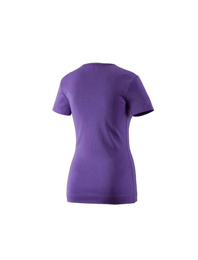 Temi: e.s. t-shirt cotton V-Neck, donna + violetto 1