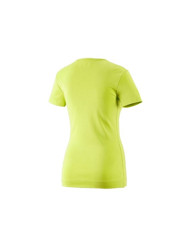 Maglie | Pullover | Bluse: e.s. t-shirt cotton V-Neck, donna + verde maggio 1