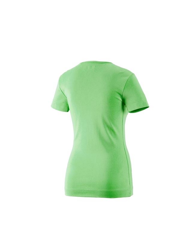 Maglie | Pullover | Bluse: e.s. t-shirt cotton V-Neck, donna + verde mela 1