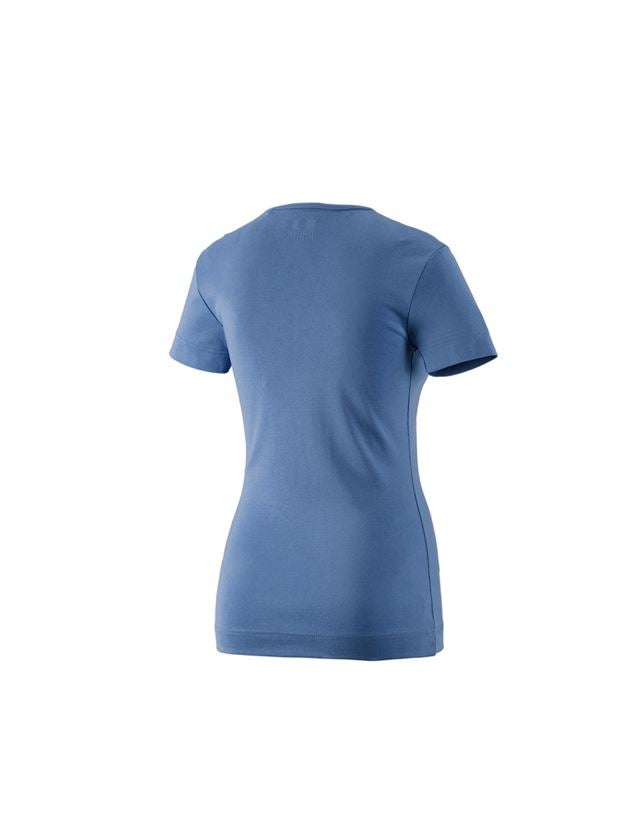 Maglie | Pullover | Bluse: e.s. t-shirt cotton V-Neck, donna + cobalto 1