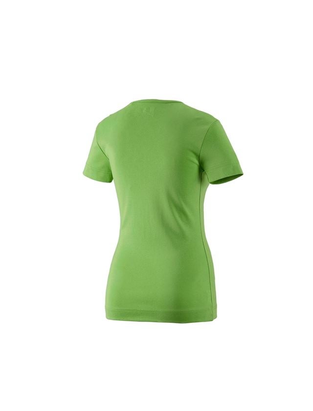 Maglie | Pullover | Bluse: e.s. t-shirt cotton V-Neck, donna + verde mare 1