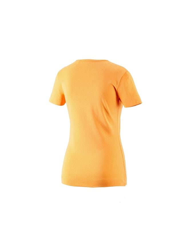 Maglie | Pullover | Bluse: e.s. t-shirt cotton V-Neck, donna + arancio chiaro 1