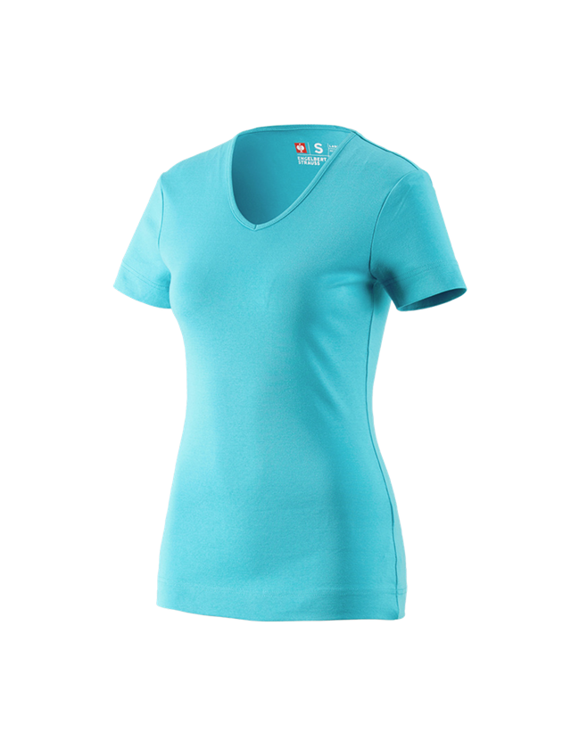Maglie | Pullover | Bluse: e.s. t-shirt cotton V-Neck, donna + capri 2