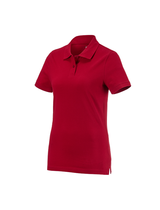 Maglie | Pullover | Bluse: e.s. polo cotton, donna + rosso fuoco