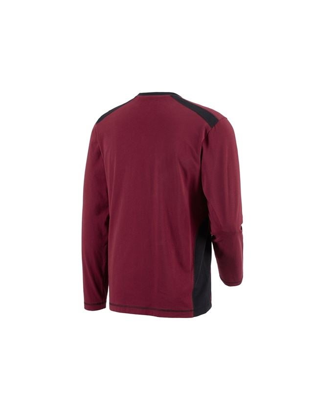 Maglie | Pullover | Camicie: Longsleeve cotton e.s.active + bordeaux/nero 1