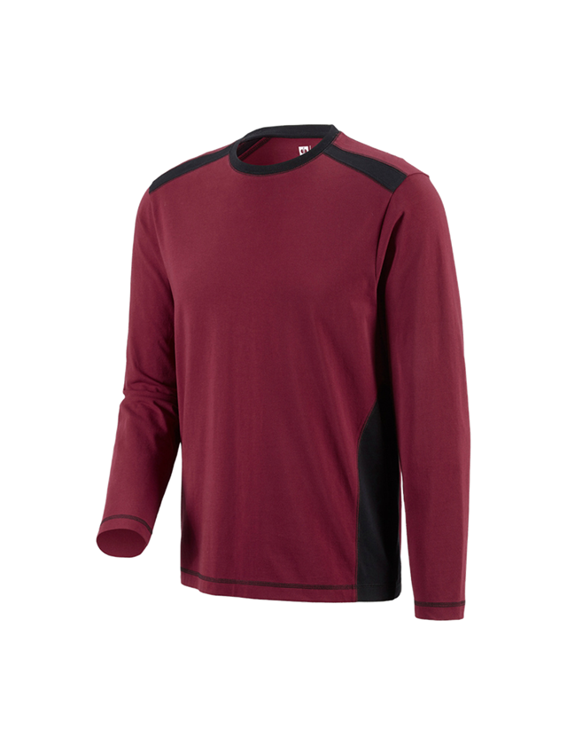 Maglie | Pullover | Camicie: Longsleeve cotton e.s.active + bordeaux/nero