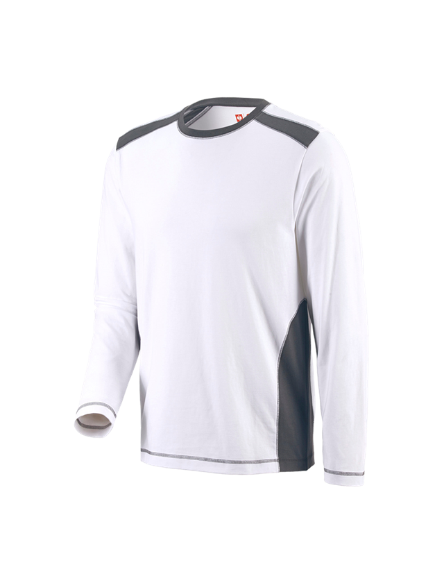 Maglie | Pullover | Camicie: Longsleeve cotton e.s.active + bianco/antracite  2