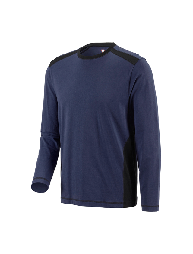 Maglie | Pullover | Camicie: Longsleeve cotton e.s.active + blu scuro/nero 2