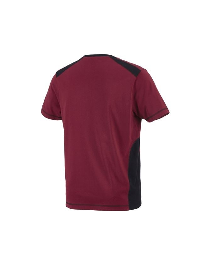 Maglie | Pullover | Camicie: T-shirt cotton e.s.active + bordeaux/nero 1