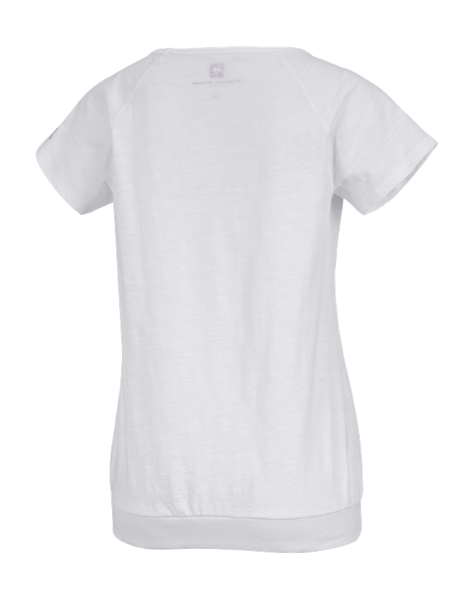 Maglie | Pullover | Bluse: e.s. t-shirt cotton slub, donna + bianco 1