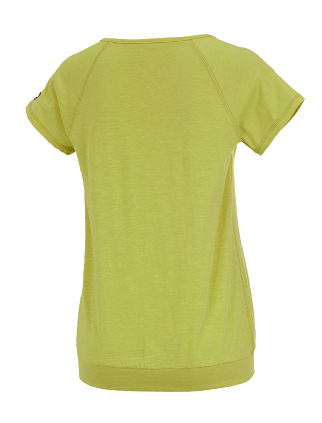 Maglie | Pullover | Bluse: e.s. t-shirt cotton slub, donna + verde maggio 1