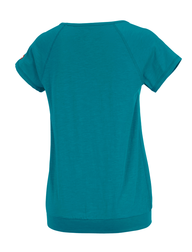 Maglie | Pullover | Bluse: e.s. t-shirt cotton slub, donna + oceano 1