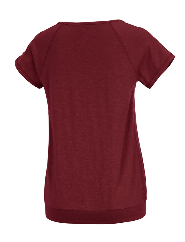 Maglie | Pullover | Bluse: e.s. t-shirt cotton slub, donna + rubino 1