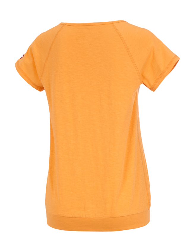 Temi: e.s. t-shirt cotton slub, donna + arancio chiaro 1
