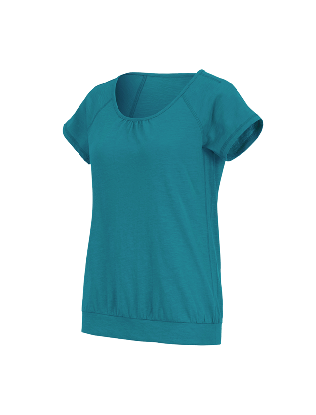 Temi: e.s. t-shirt cotton slub, donna + oceano