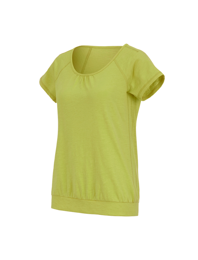 Temi: e.s. t-shirt cotton slub, donna + verde maggio