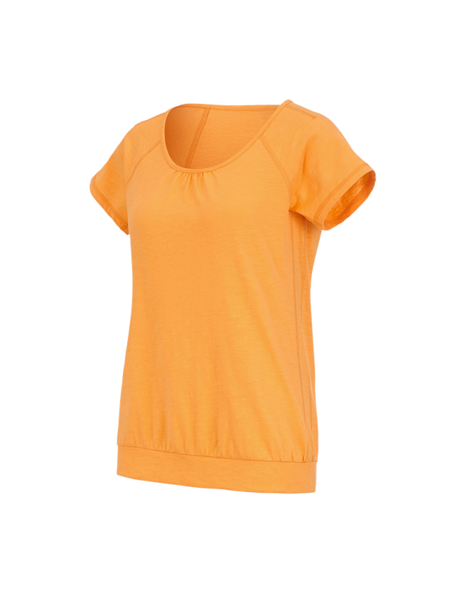 Temi: e.s. t-shirt cotton slub, donna + arancio chiaro
