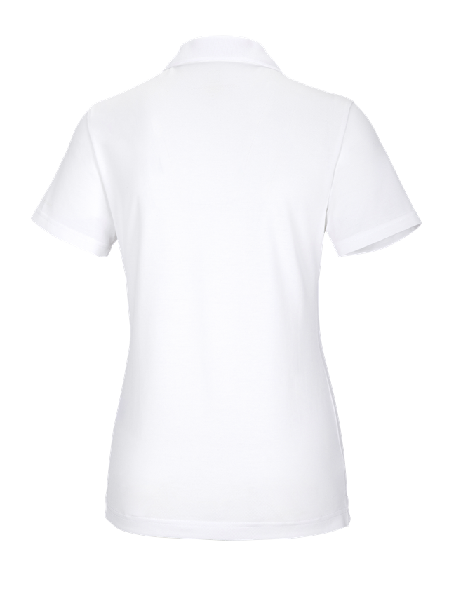 Shirts & Co.: e.s. Funktions Polo-Shirt poly cotton, Damen + weiß 1