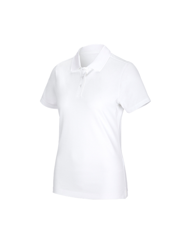 Shirts & Co.: e.s. Funktions Polo-Shirt poly cotton, Damen + weiß