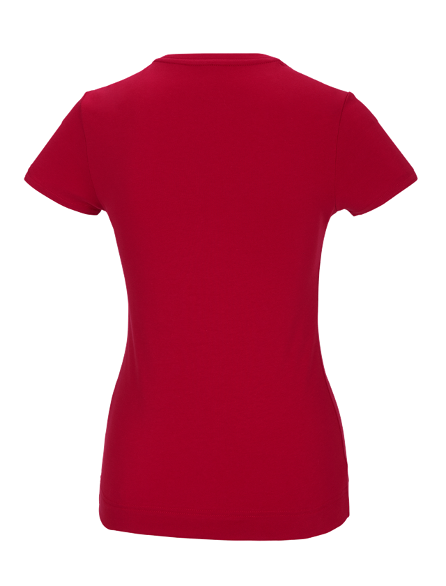 Maglie | Pullover | Bluse: e.s. t-shirt funzionale poly cotton, donna + rosso fuoco 1
