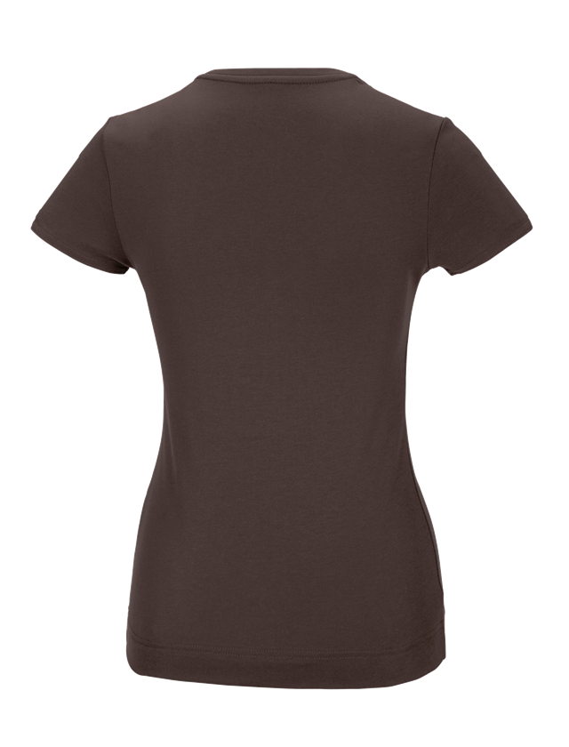 Maglie | Pullover | Bluse: e.s. t-shirt funzionale poly cotton, donna + castagna 1