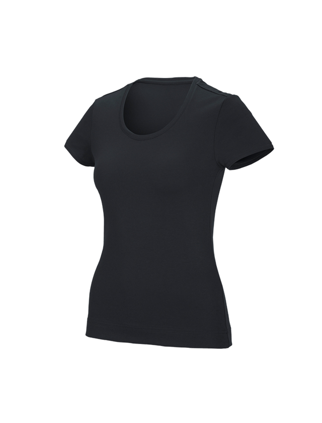 Maglie | Pullover | Bluse: e.s. t-shirt funzionale poly cotton, donna + nero