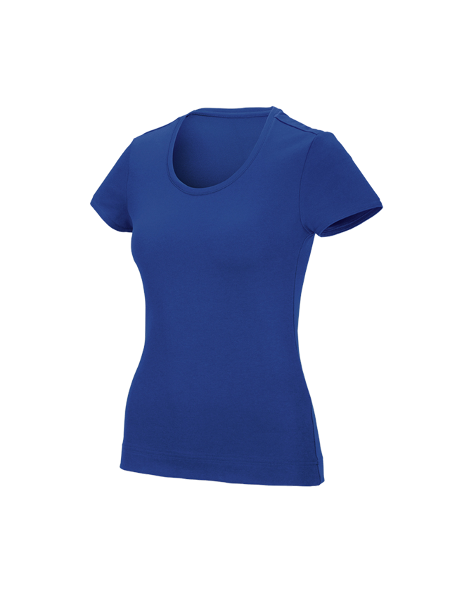 Maglie | Pullover | Bluse: e.s. t-shirt funzionale poly cotton, donna + blu reale 2