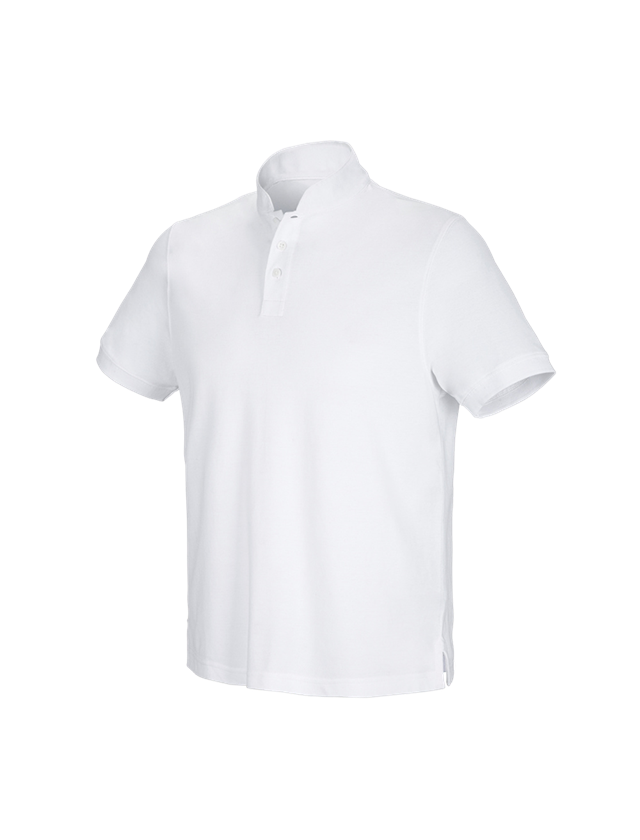Shirts & Co.: e.s. Polo-Shirt cotton Mandarin + weiß 2