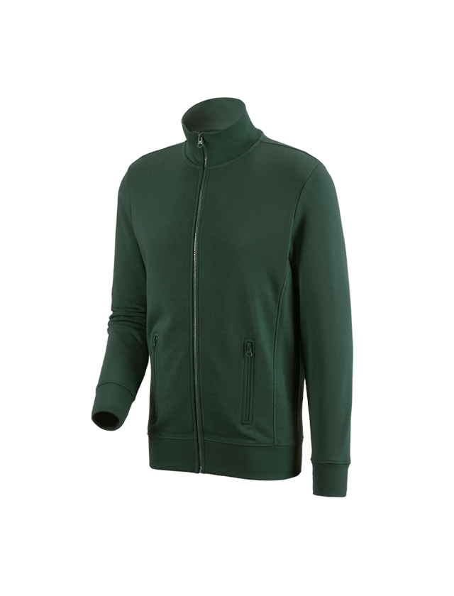 Maglie | Pullover | Camicie: e.s. felpa aperta poly cotton + verde