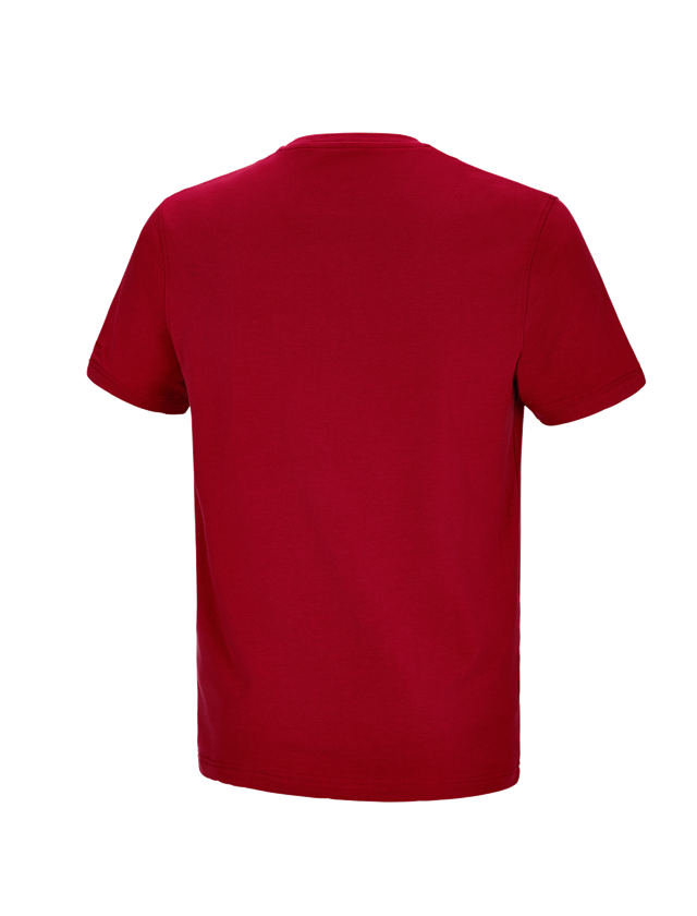 Maglie | Pullover | Camicie: e.s. t-shirt cotton stretch Pocket + rosso fuoco 1