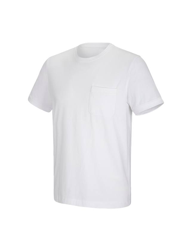 Maglie | Pullover | Camicie: e.s. t-shirt cotton stretch Pocket + bianco 2