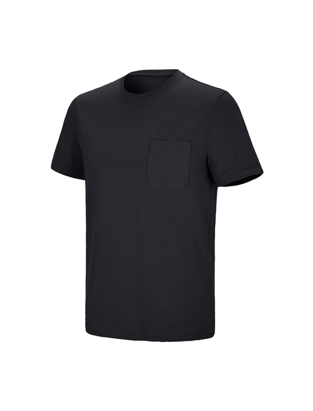 Maglie | Pullover | Camicie: e.s. t-shirt cotton stretch Pocket + nero 2