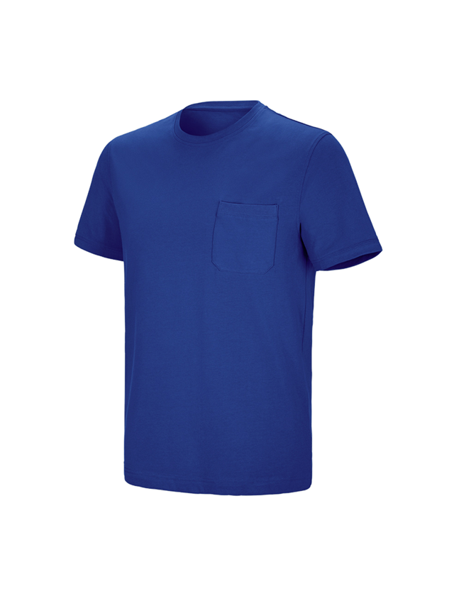Temi: e.s. t-shirt cotton stretch Pocket + blu reale
