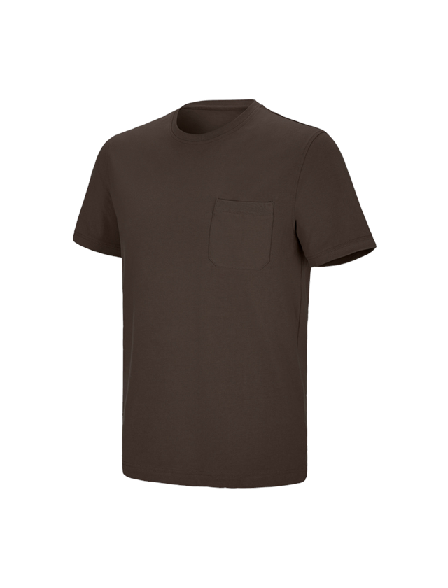 Maglie | Pullover | Camicie: e.s. t-shirt cotton stretch Pocket + castagna 2