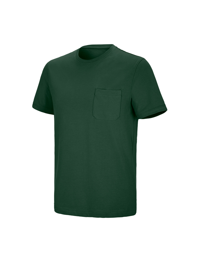 Temi: e.s. t-shirt cotton stretch Pocket + verde
