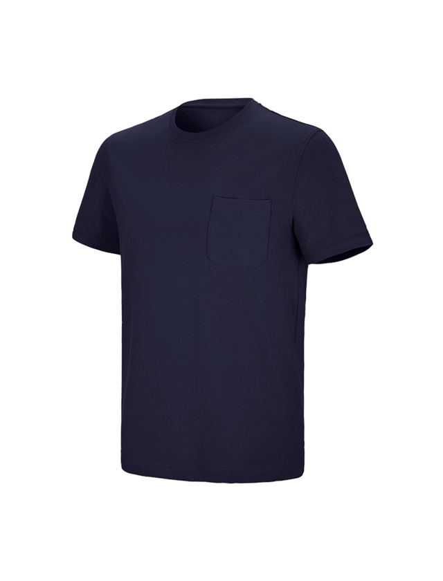 Maglie | Pullover | Camicie: e.s. t-shirt cotton stretch Pocket + blu scuro 2