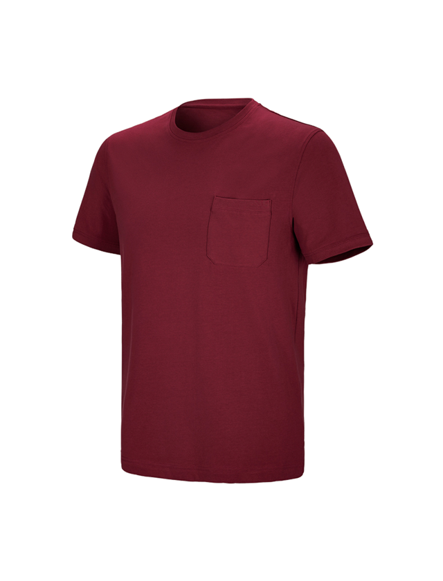 Maglie | Pullover | Camicie: e.s. t-shirt cotton stretch Pocket + bordeaux