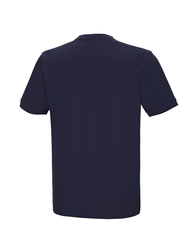 Maglie | Pullover | Camicie: e.s. t-shirt cotton stretch V-Neck + blu scuro 3