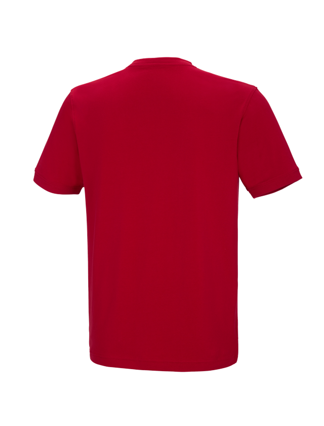 Temi: e.s. t-shirt cotton stretch V-Neck + rosso fuoco 1