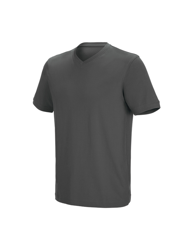 Maglie | Pullover | Camicie: e.s. t-shirt cotton stretch V-Neck + antracite 