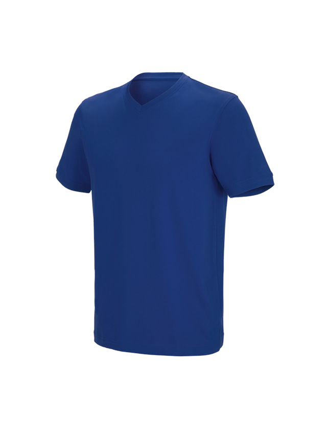 Maglie | Pullover | Camicie: e.s. t-shirt cotton stretch V-Neck + blu reale 2