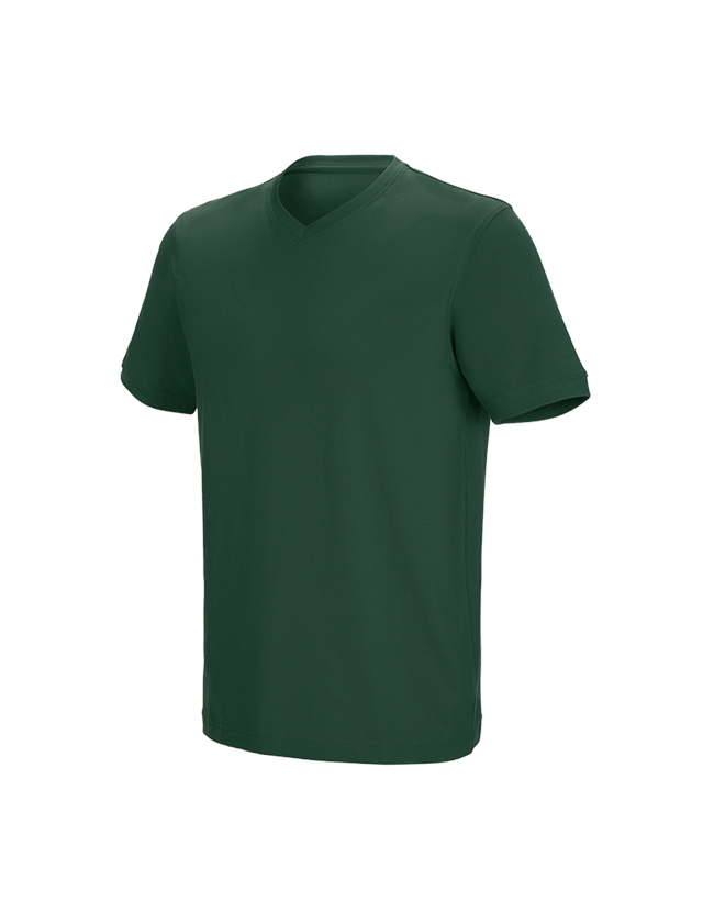 Temi: e.s. t-shirt cotton stretch V-Neck + verde