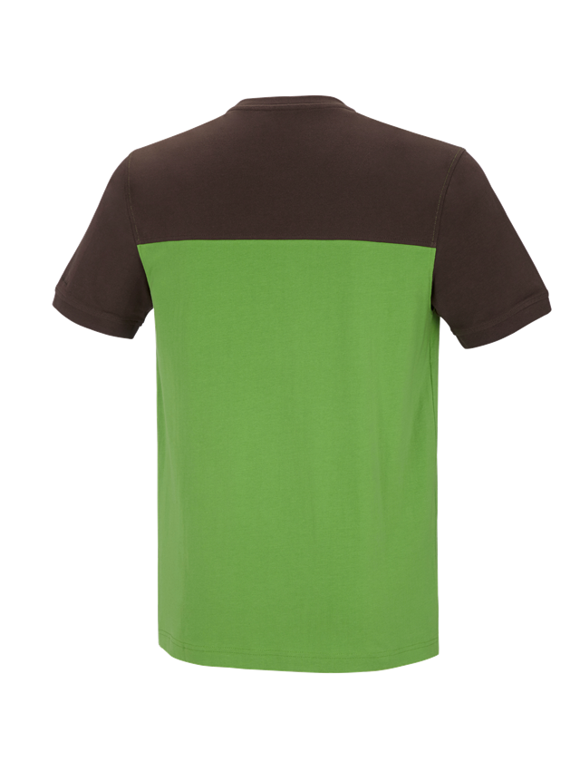 Maglie | Pullover | Camicie: e.s. t-shirt cotton stretch bicolor + verde mare/castagna 1