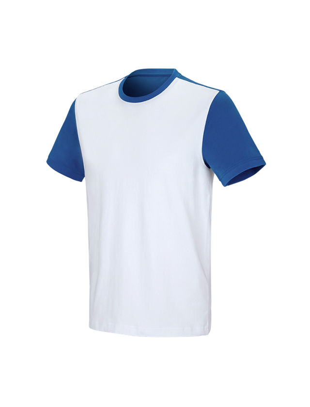 Installatori / Idraulici: e.s. t-shirt cotton stretch bicolor + bianco/blu genziana 2