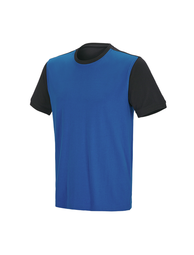 Maglie | Pullover | Camicie: e.s. t-shirt cotton stretch bicolor + blu genziana/grafite 1