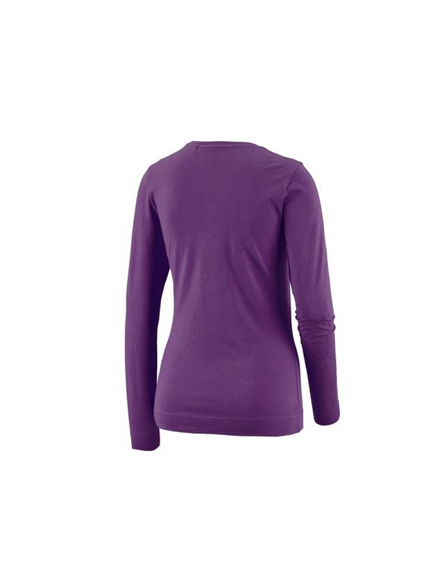 Maglie | Pullover | Bluse: e.s. longsleeve cotton stretch, donna + viola 1