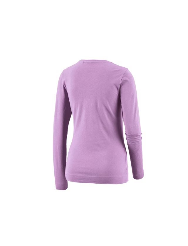 Maglie | Pullover | Bluse: e.s. longsleeve cotton stretch, donna + lavanda 1