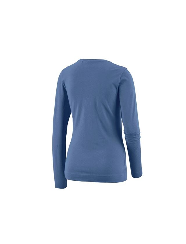 Maglie | Pullover | Bluse: e.s. longsleeve cotton stretch, donna + cobalto 1